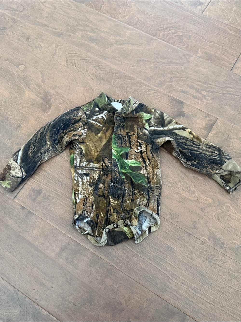 Vintage Camo Long Sleeve Baby Onesie